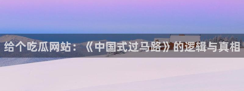 911今日必吃大瓜:给个吃瓜网站:《中国式过马路》的逻辑与真相